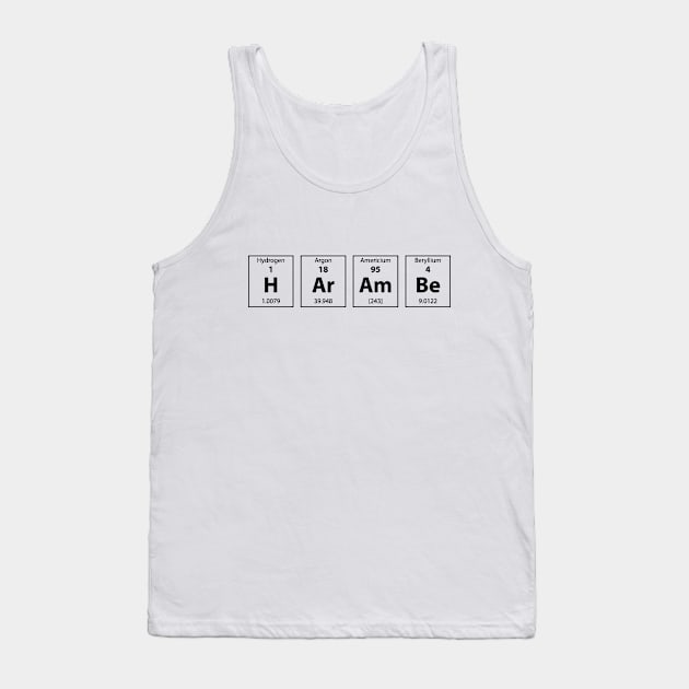 Periodic Table of HArAmBe (Black) Tank Top by Roufxis